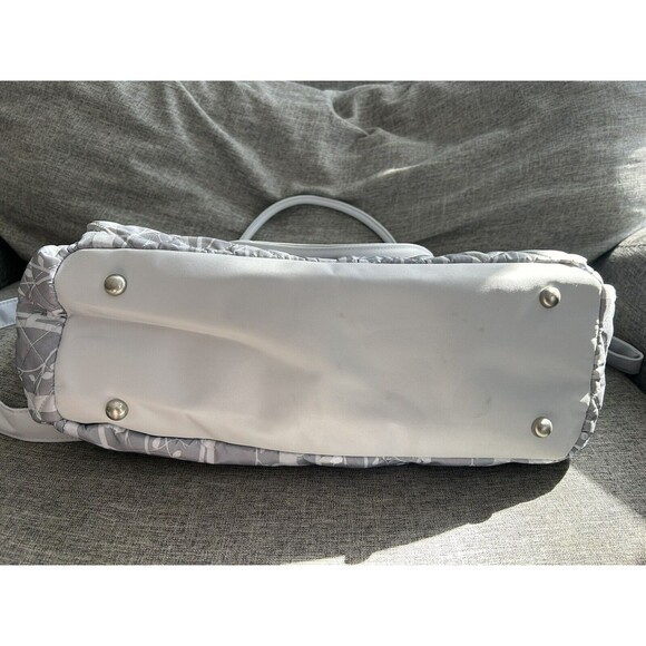 Laura Ashley Baby Gray Floral Diaper Bag Tote Changing Pad Pockets - Picture 4 of 15